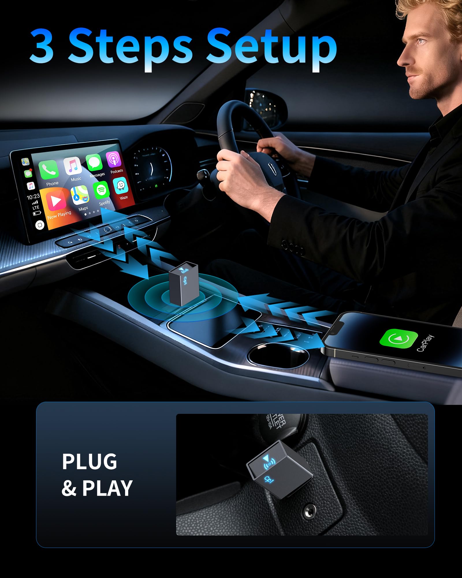 PLAY C＋MPUTER CONVERT Amazon.com: CNDPSTE Wireless CarPlay Adapter for iPhone Plug